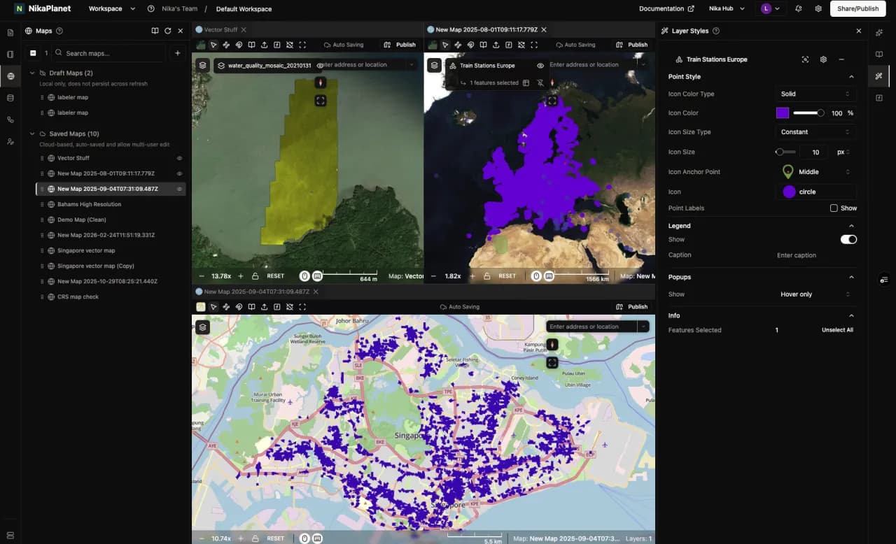 NIKA Map interface