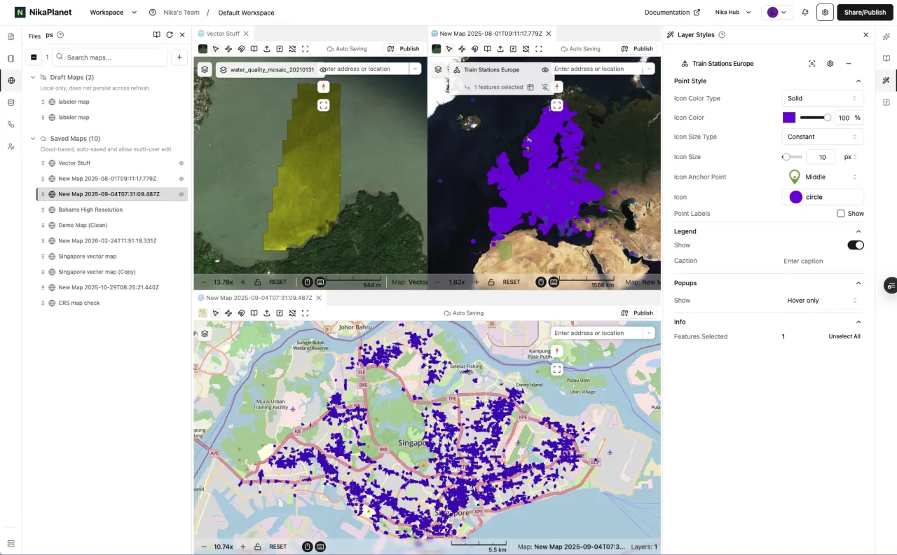 NIKA Map interface